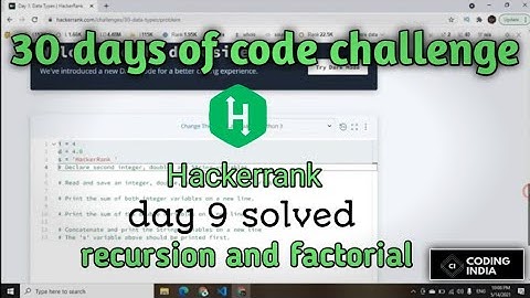 hackerrank 30 days of code | day 9 solution - python | hackerrank problem solving | coding india