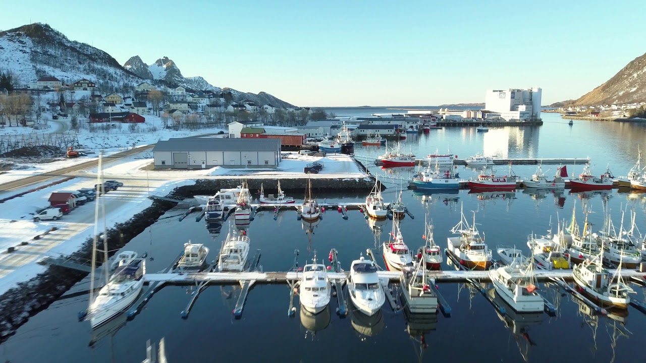 Myre havn (Øksnes / Langøya / Vesterålen) - dronevideo - 2018.02.24 ...