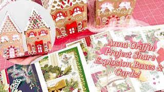 Project Share | AnnaGriffin Gingerbread Explosion Box + Christmas Cards | Card Inserts QUICK Process
