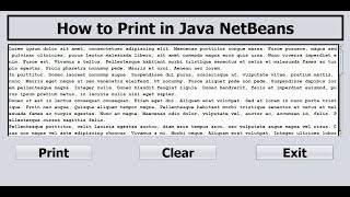 How to Print Document in Java NetBeans