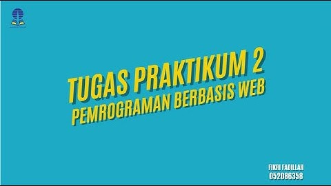 Tugas 2 Praktikum Pemrograman Berbasis Web
