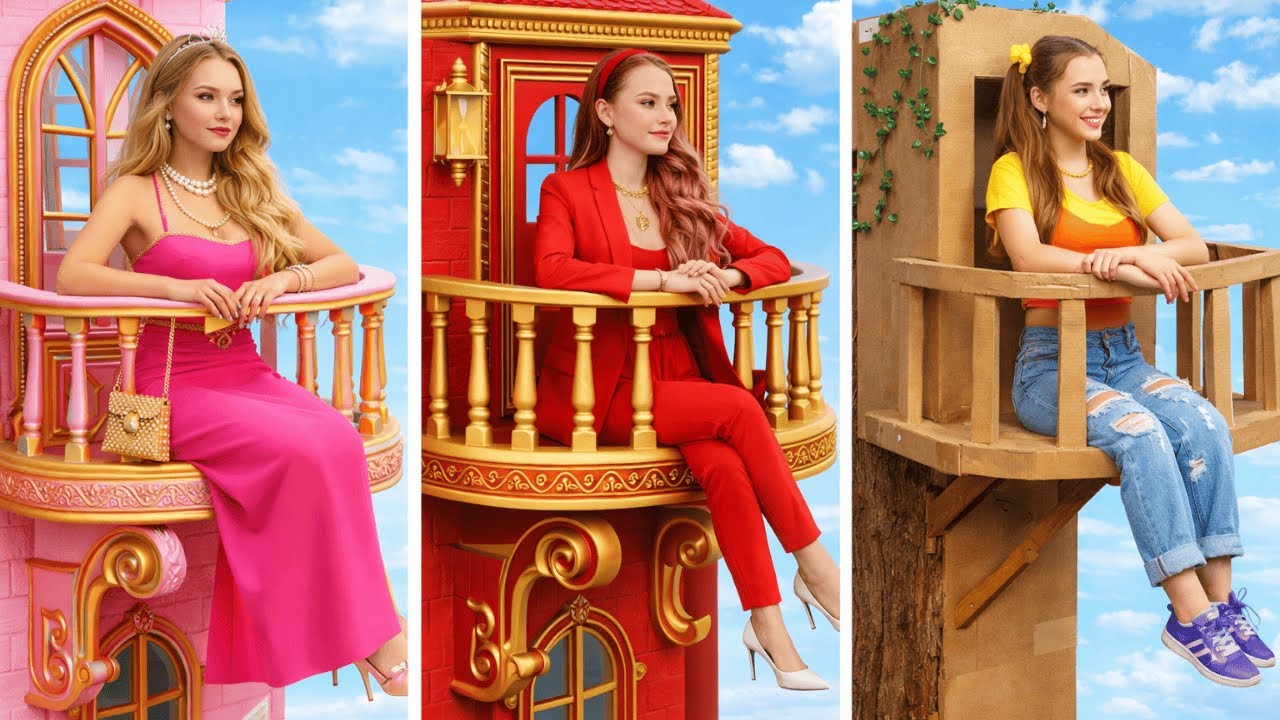 DIY комната за 100₽ 🛠️ vs Золотая комната за 10 000₽ 🥇 vs Люкс Розовая комната за 1 000 000₽! 💎