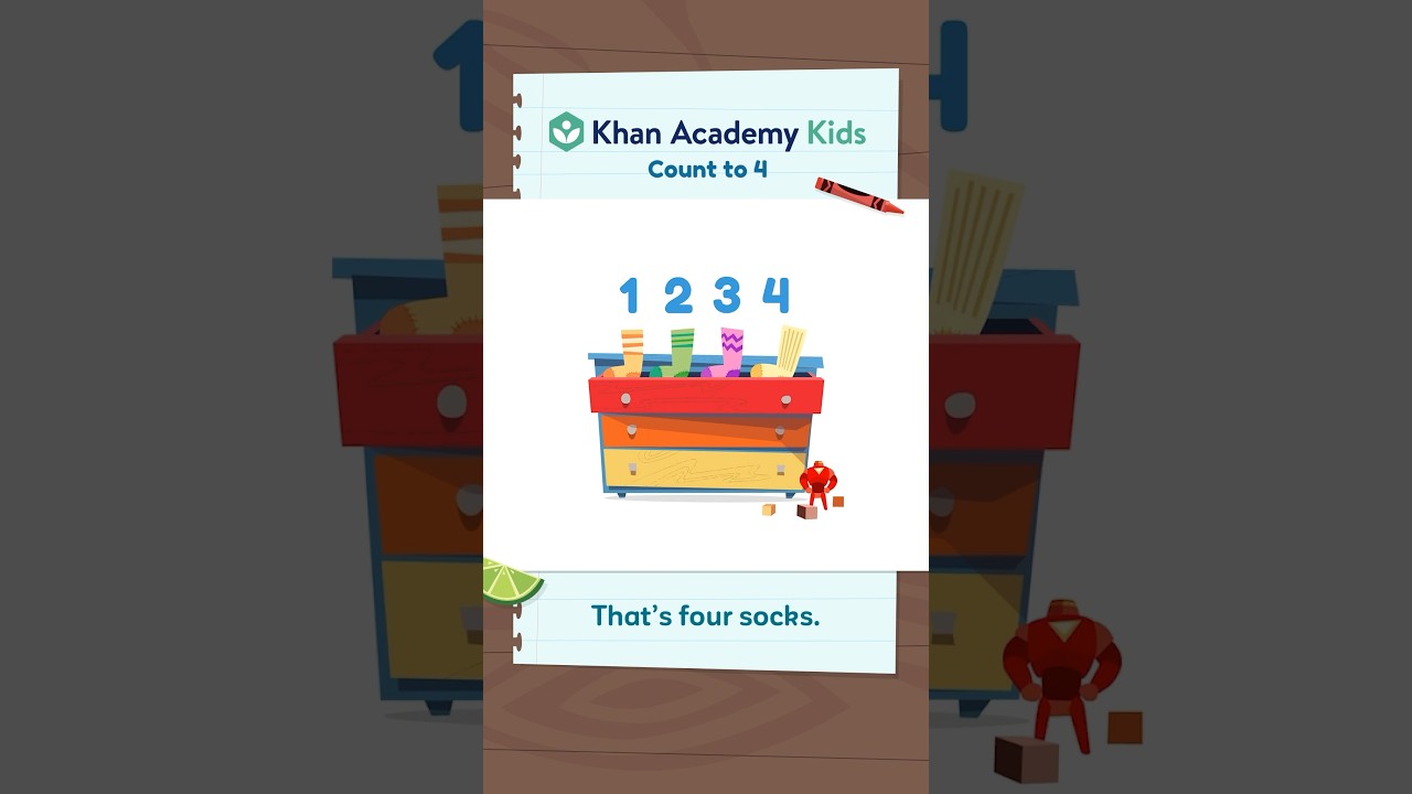 Count with Peck! Learn about the number 4 with Khan Academy Kids. #educationalvideos #learning