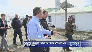 Governor Bevin visits Lexington fire scene