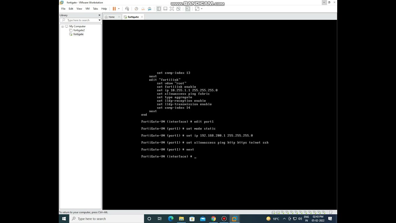 FortiGate Firewall Installation and Configuration VMware