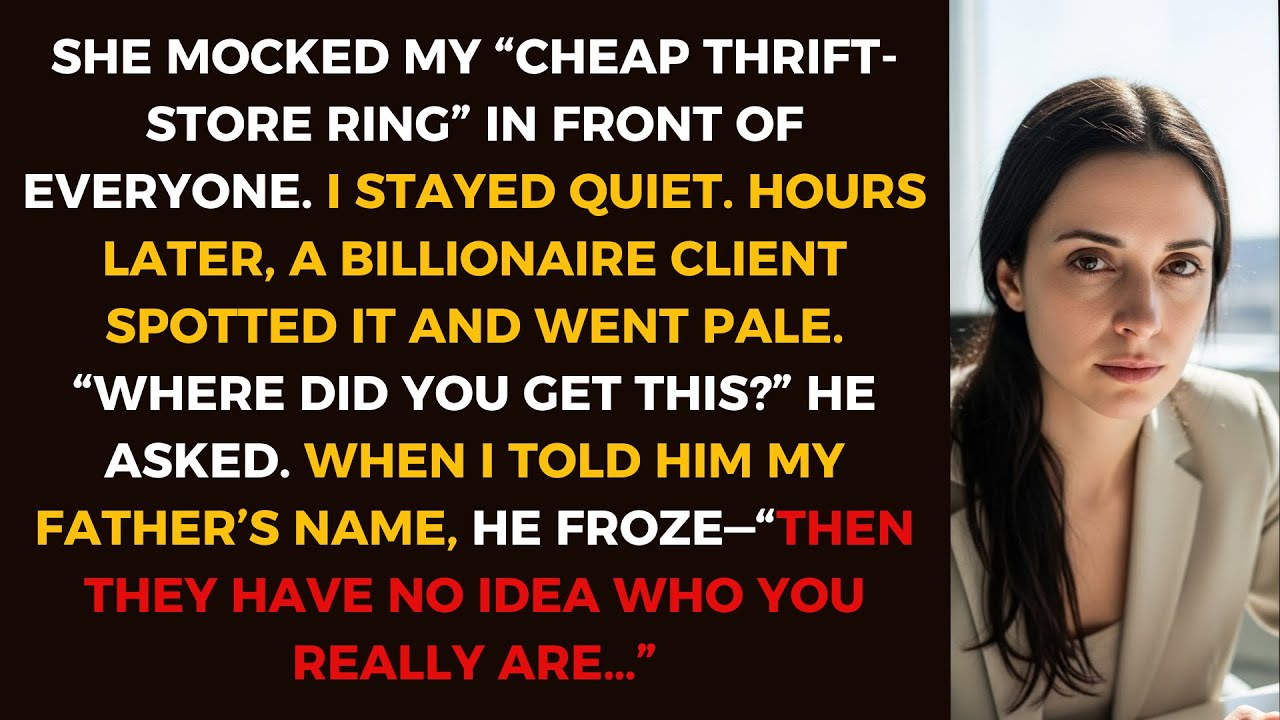 She mocked my ring—until a client saw it, heard my father’s name, and everything changed...