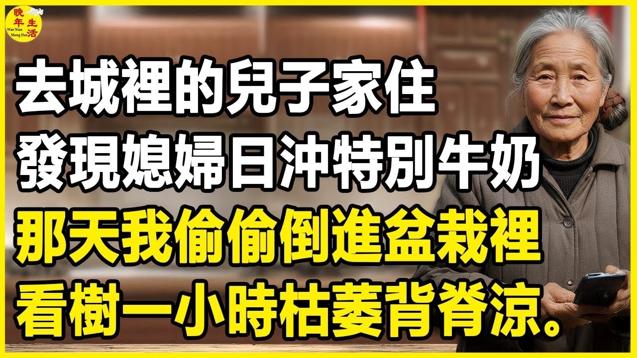 我63歲，去城裡的兒子家住，發現媳婦日沖特別牛奶，那天我偷偷倒進盆栽裡，看樹一小時枯萎背脊涼。#晚年生活 #中老年生活 #為人處世 #生活經驗 #情感故事 #幸福人生 #上了年紀該明白的事