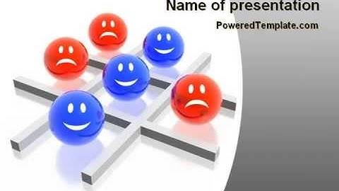 3D Tic-tac-toe PowerPoint Template by PoweredTemplate.com