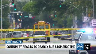 Community members voice their concerns as police continue to search for suspect in bus stop homic...