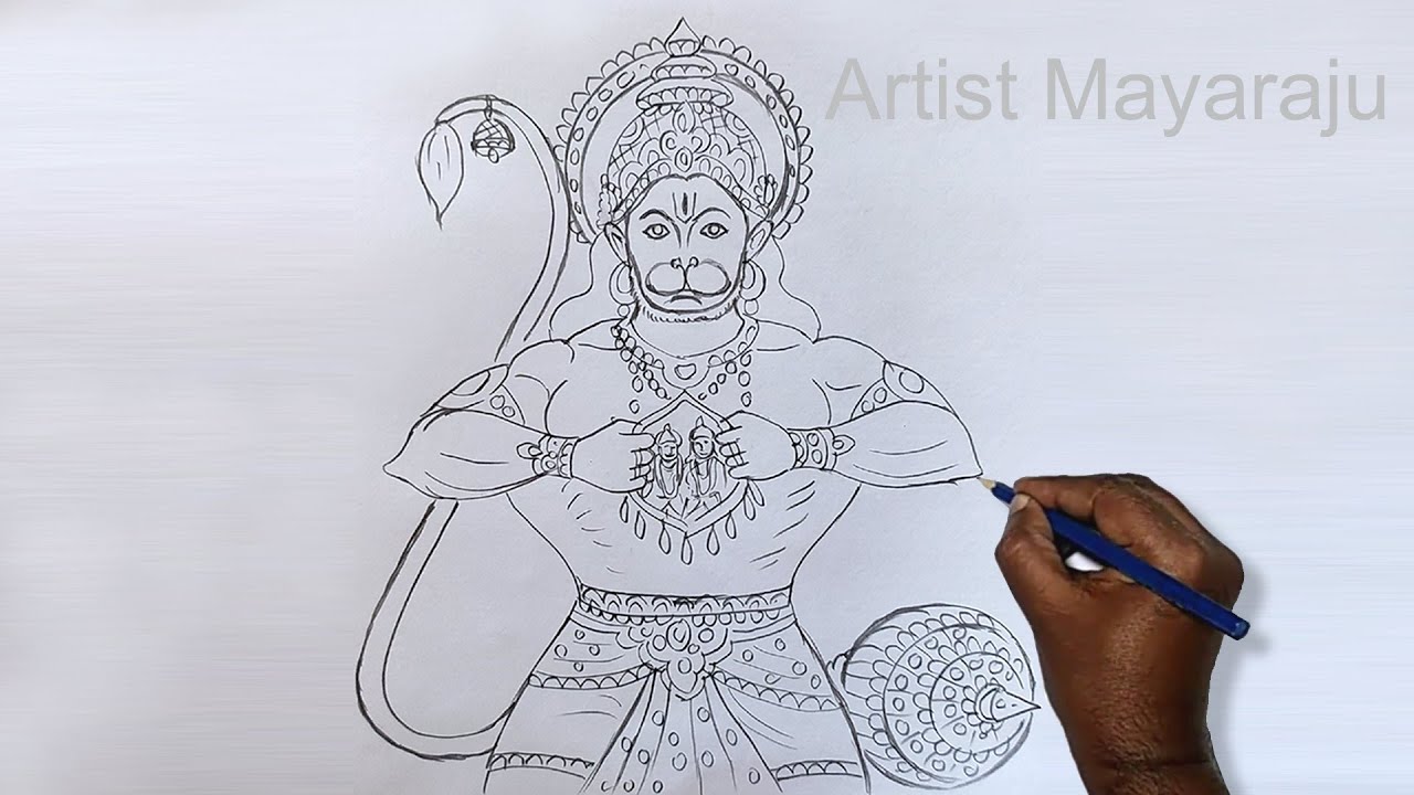 Hanuman ji sketch | Buddhist art drawing, Pencil sketch images, Hanuman  tattoo-saigonsouth.com.vn