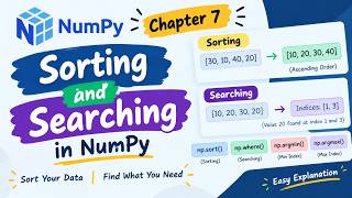 NumPy Chapter 7 in Hindi | Sorting & Searching in NumPy | np.sort(), np.where(), argmin(), argmax()