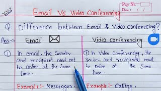 Difference between Email and Video Conferencing | Learn Coding