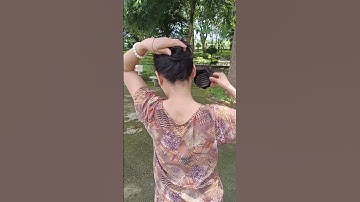 Búi tóc giả giữa công viên lạ#buitoc #tocgia