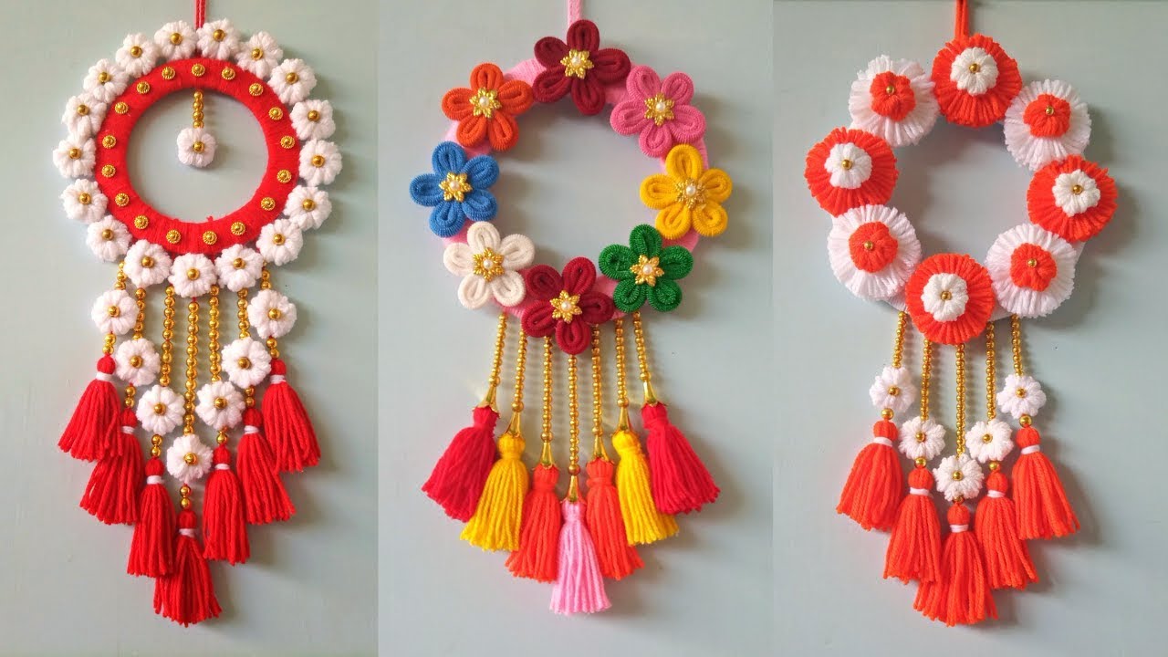 3 Best Woolen Wall Hanging Craft Ideas| Woolen Craft Wall Hanging | Woolen Wall Hangings