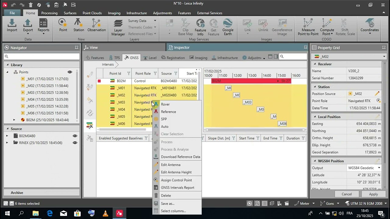 Calcul des rattachement avec Leica infinity 