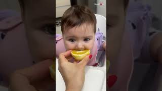 Adorable baby tries orange for the 1st time