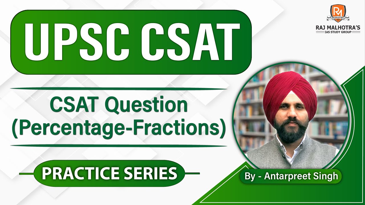 UPSC CSAT 2023 | Practice Series | CSAT Question (Percentage ...