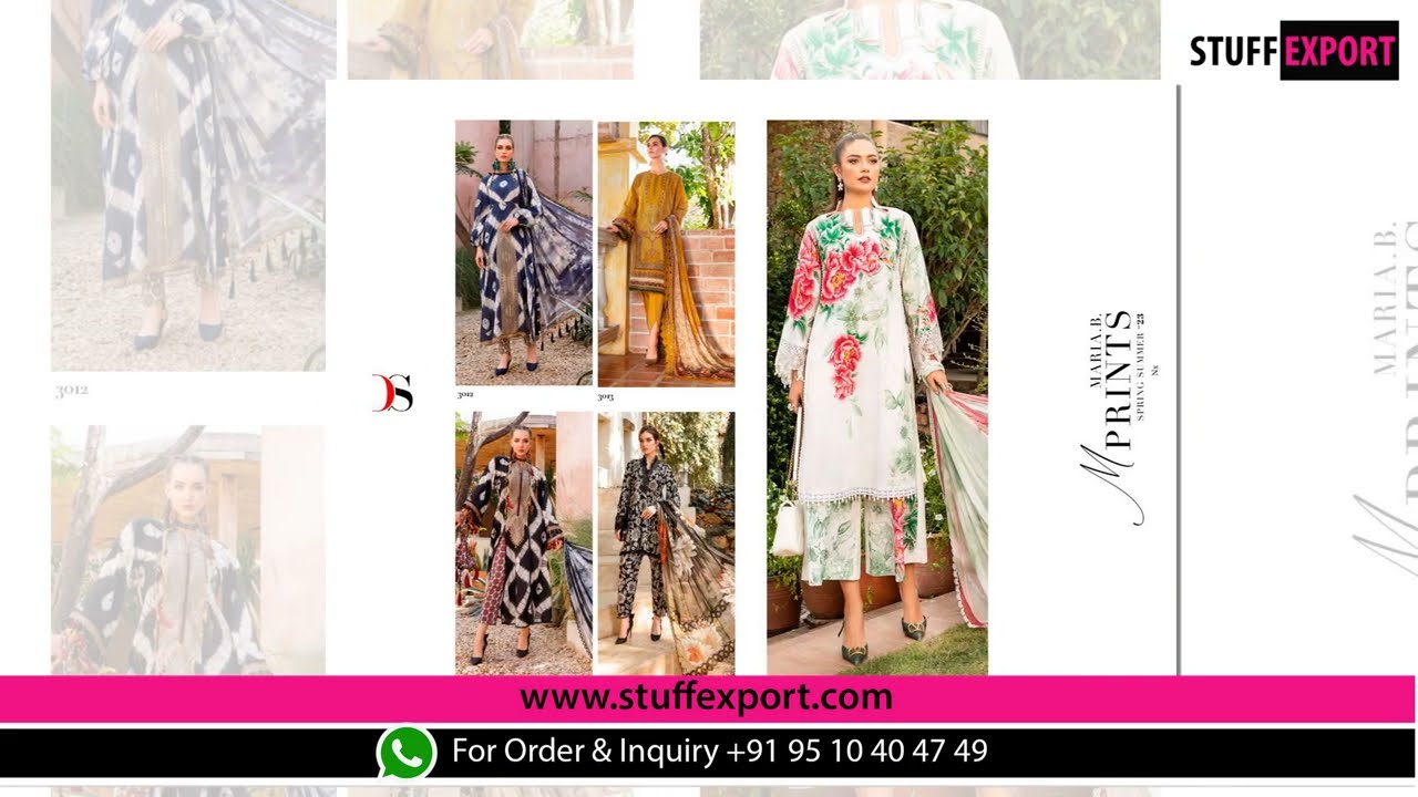 Stuff Export presents Deepsy Suits Maria B M Prints Spring Summer Vol-23 Nx Pakistani Dress Material