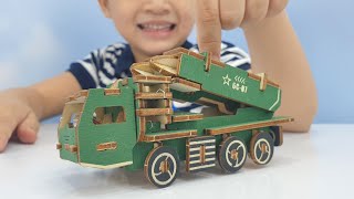 Bé Su Hào lắp ráp gỗ 3D xe ô tô quân sự đồ chơi - BaBa Toys