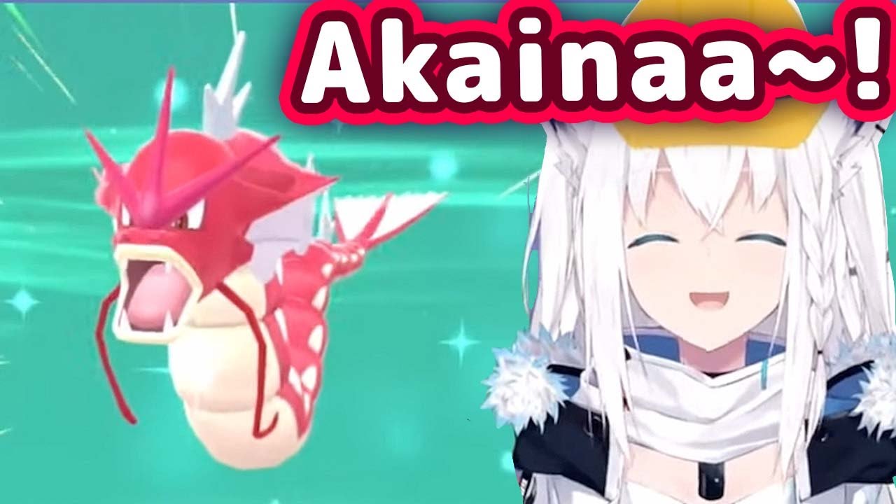 Fubuki's Reaction To Her Gold Magikarp Evolving Into a Red Gyarados Is Too Cute 【ENG Sub/Hololive】