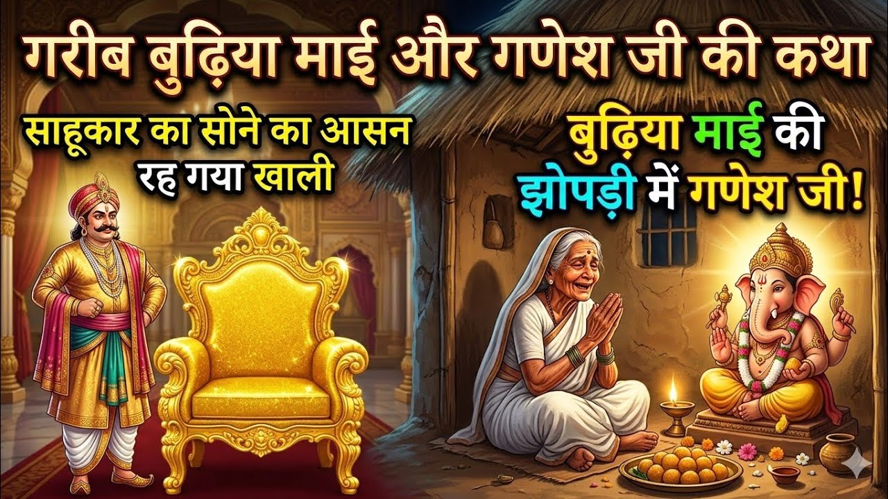गरीब बुढ़ियां माई और गणेश जी की कथा/जब गणेश जी ने तोड़ा सेठ का घंमड/बुधवार गणेश कथा/@apnisanskriti1