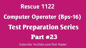 ETEA Rescue 1122 Computer Operator (Bps-16) Test Preparation Series Part 23 ||  @testmaster123 ​