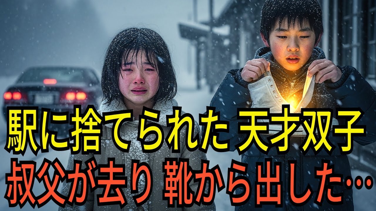 猛吹雪の駅に捨てられた天才双子。叔父の車が去ると、兄が靴底から『親のハンコ』を取り出した… → 20年後、大社長になって復讐しに行った結果！