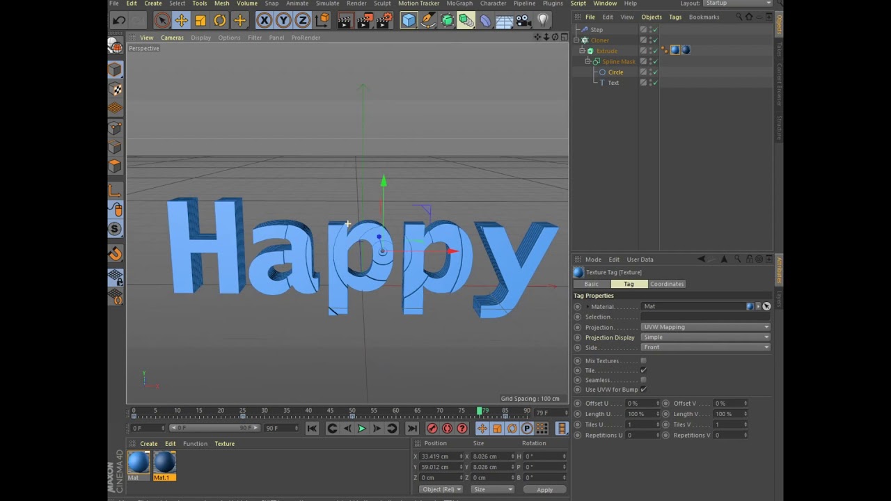 c4d text animation