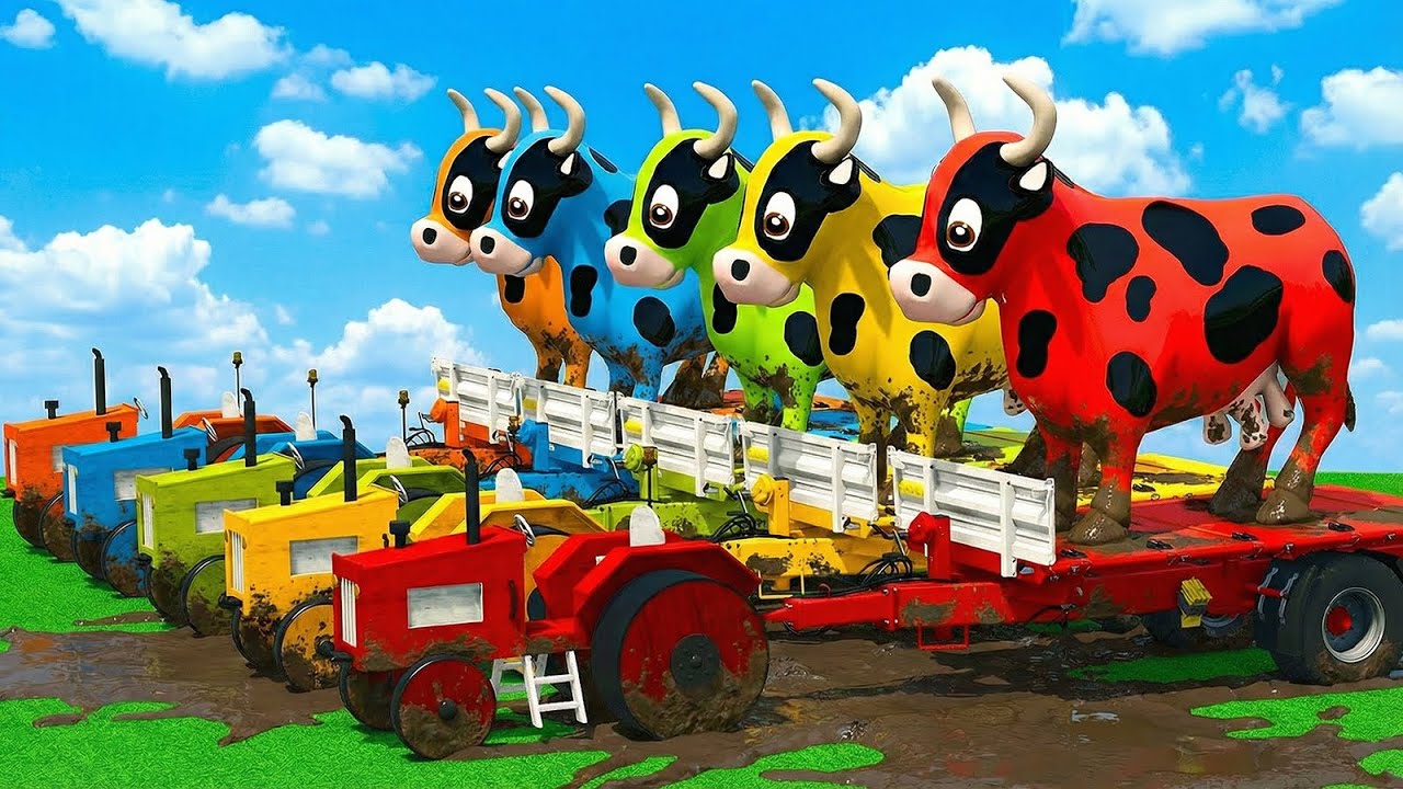 TRANSPORTING GIANT COWS, POPPY & ONIONS WITH MINI TRACTORS - Farming Simulator 25 🚜🐄🚚