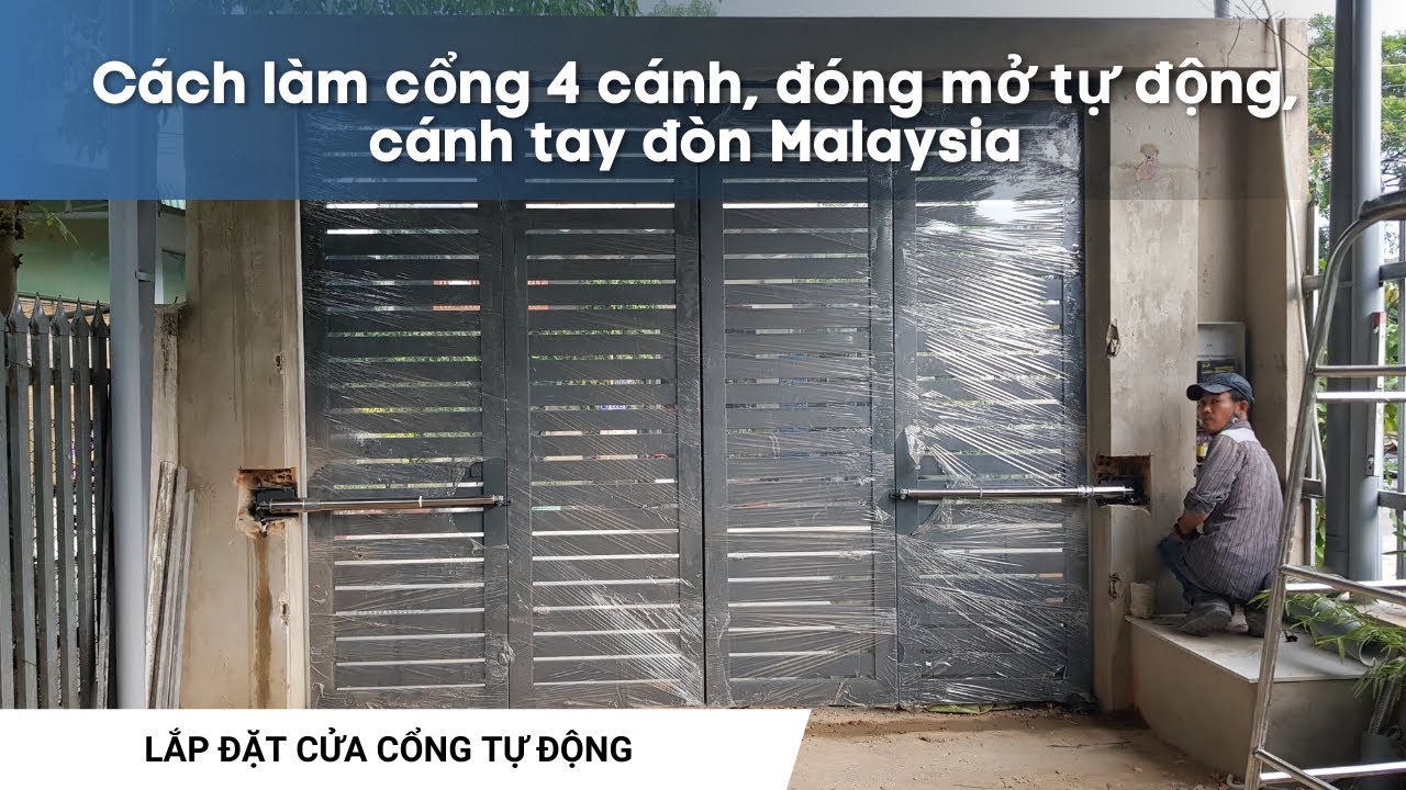 ✅ Cách làm cổng 4 cánh, đóng mở tự động, cánh tay đòn... - youtube