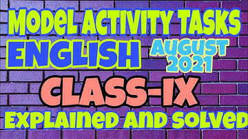 #MODEL ACTIVITY TASK ENGLISH CLASS-9 August#English Model Activity Task Class-9#WBBSE@Sukla Majumdar