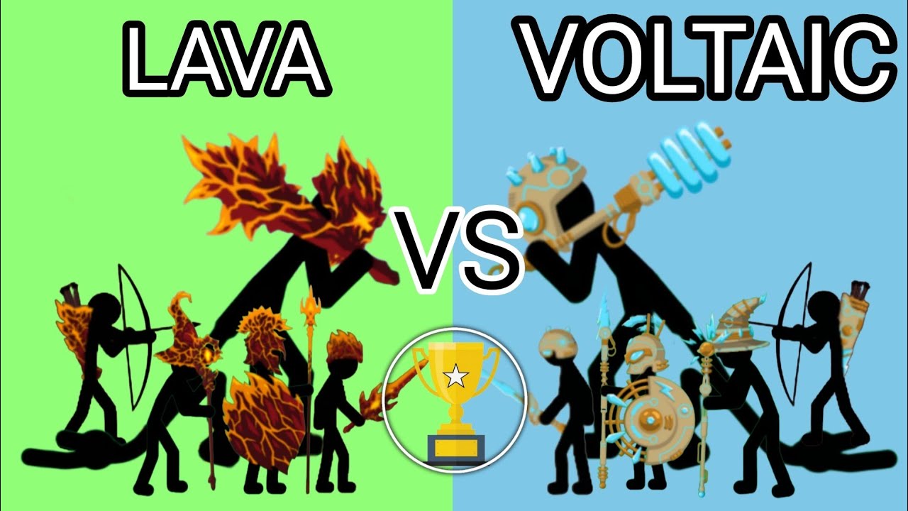 Lava stickman vs voltaic stickman- stickman costume tournament - stick war legacy