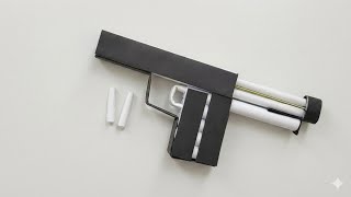 HOW TO MAKE PAPER GUN LOADING &amp; SHOOTING STEP BY STEP 