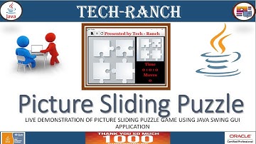 Live Demonstration of Picture Puzzle Game in Java SWING GUI API | Java Game Project  | @TechRanch