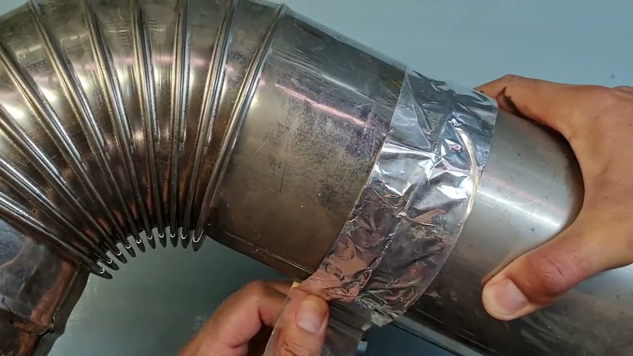 Come mettere del nastro di alluminio su un tubo, Camino, Boiler, Riscaldamento, Barbecue, ciminiera