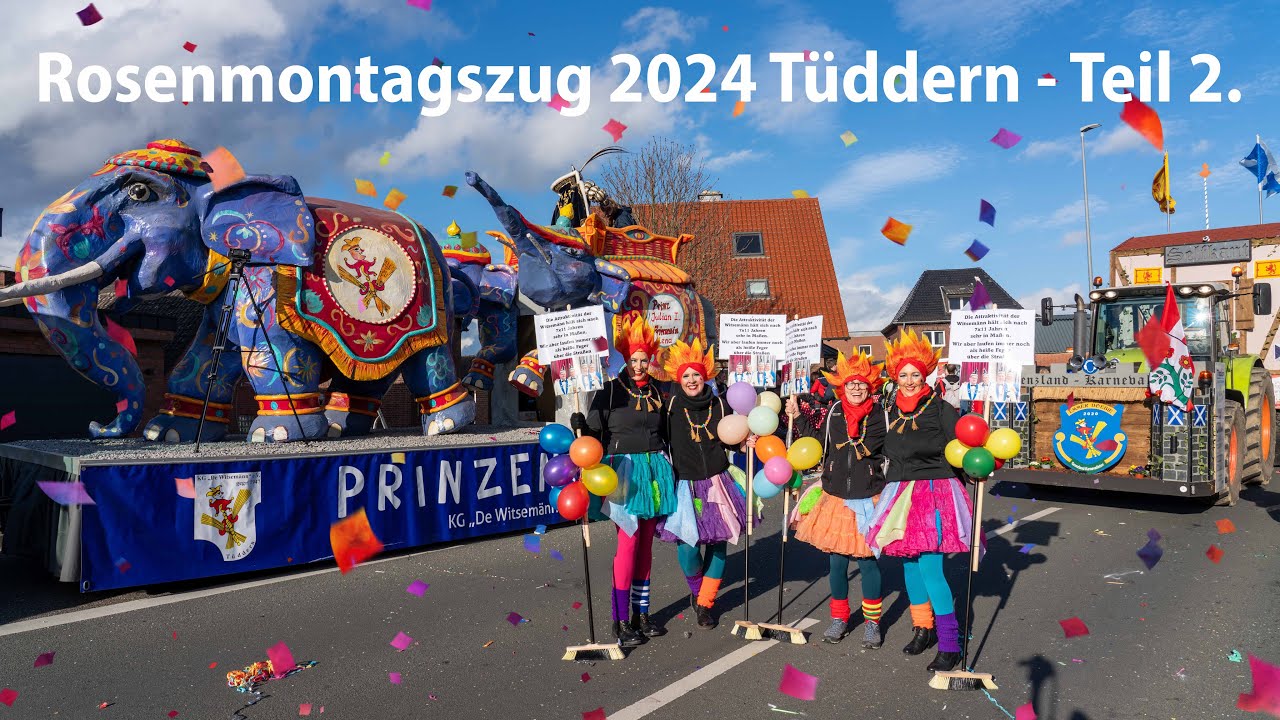 Rosenmontagszug 2024 Selfkant Tüddern – Zug Teil 2   Carnavalsoptocht Tudderen deel 2 - Karneval 4K👍