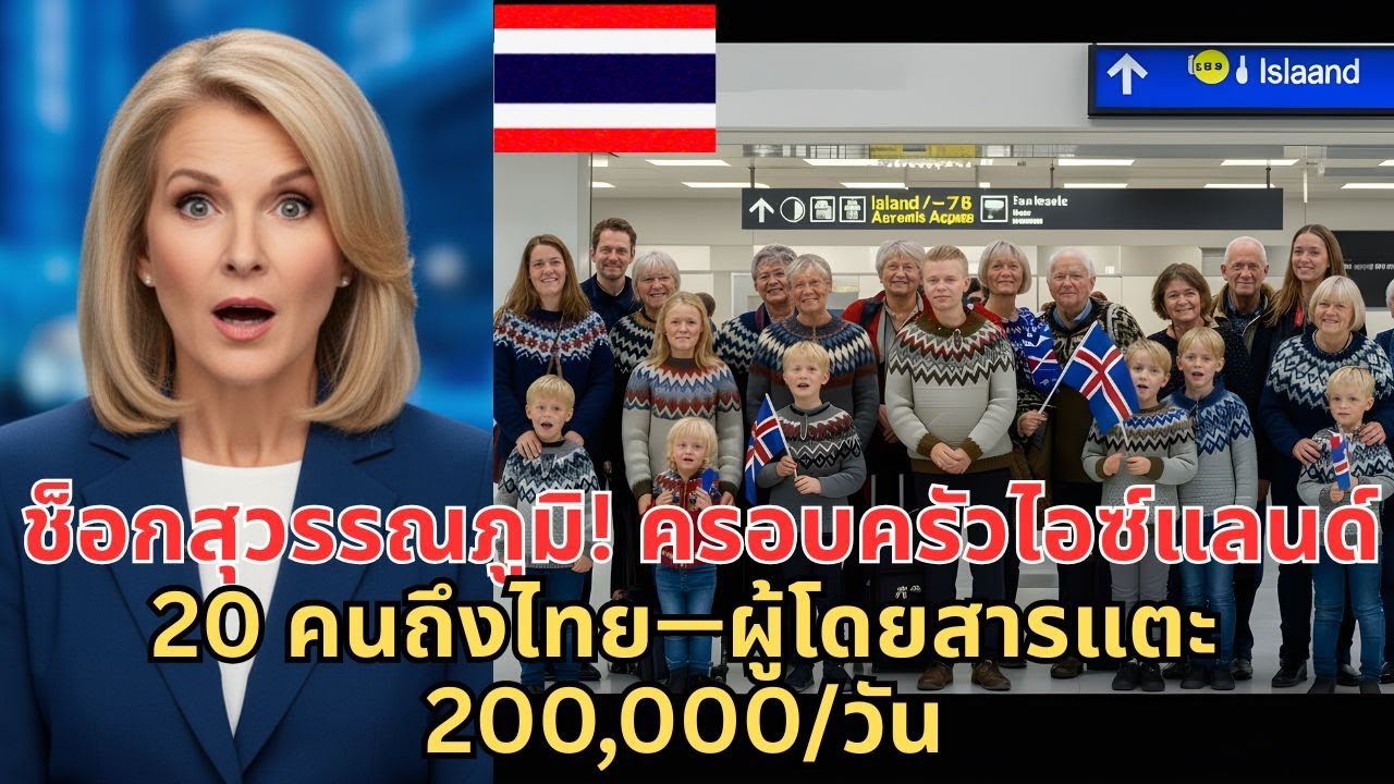 Аэропорт Суварнабхуми потрясён! Семья из 20 исландцев прибыла в Таиланд — число пассажиров достиг...