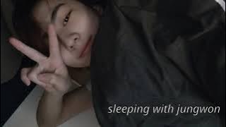asmr | jungwon holds you as you sleep on his chest {rain, breathing, heartbeat, kisses}