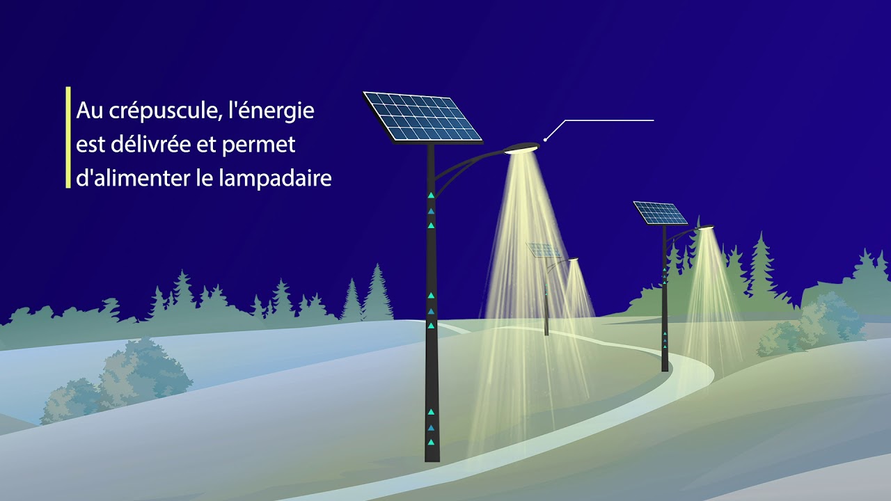 Lampadaire solaire autonome pour l'éclairage public - Fabriqué en France