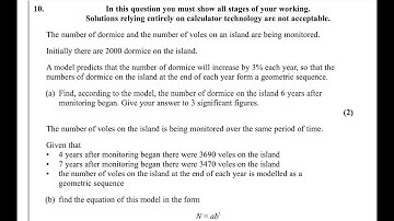 Pure Math P2 May/June 2024 [Q10] Edexcel IAL WMA 12/01|Geometric sequences, Exponential growth/decay