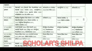 PSEB Datesheet 10+2a Dec 2021 Term 1