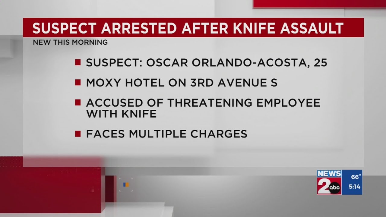 Man charged with pulling knife at Downtown Nashville hotel - YouTube