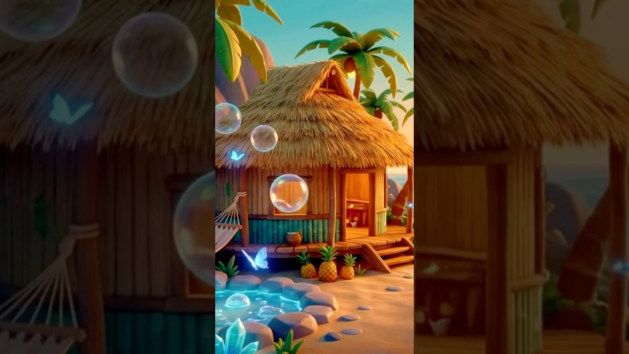 Seaside Snug 🥥🏖️🫧 | Lo-Fi 528 Hz Soft Butterflies & Coconut-Coast 🌴🍍🦋 