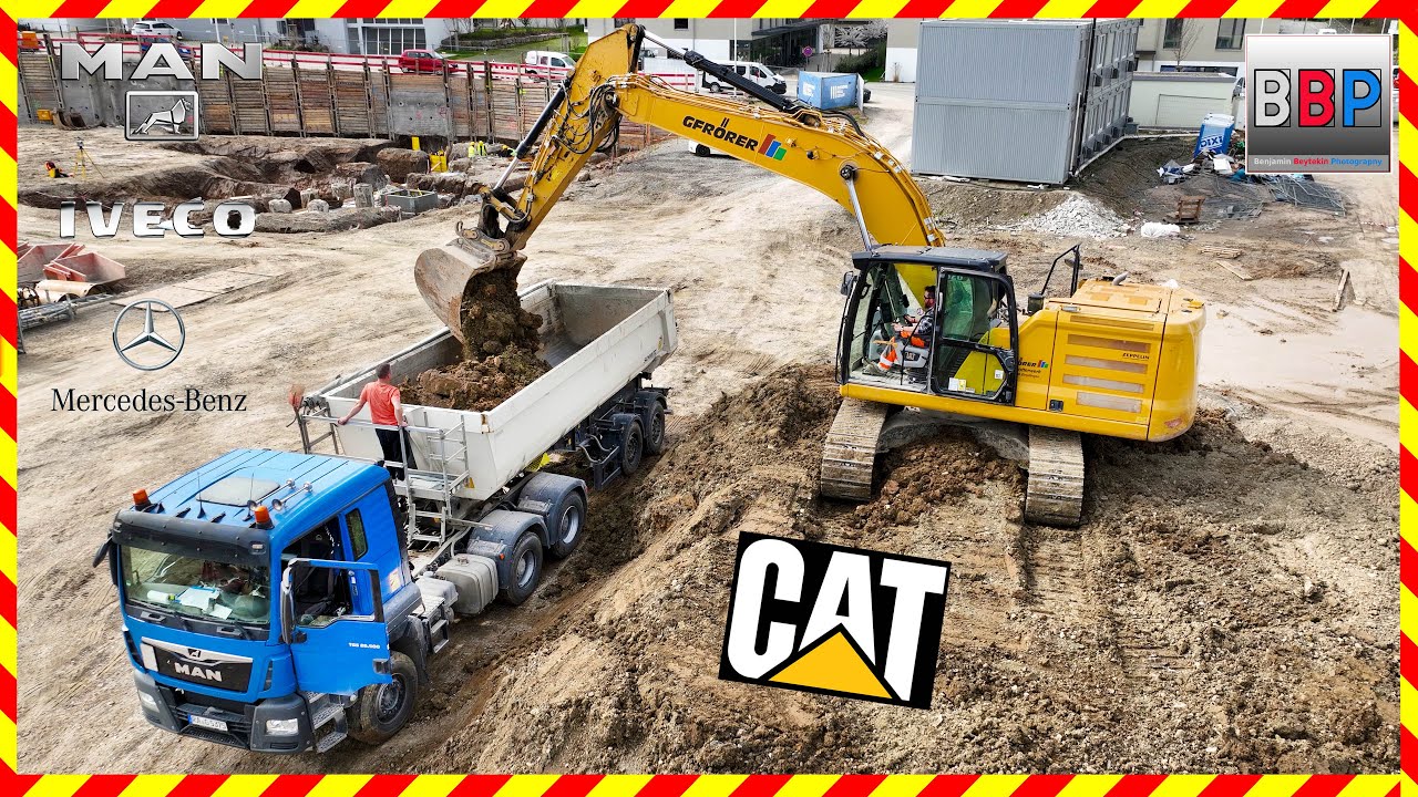 CAT 326 & MAN, Mercedes Sattelkipper, Rottenburg/N., 2024 #3 #caterpillar #mantrucks