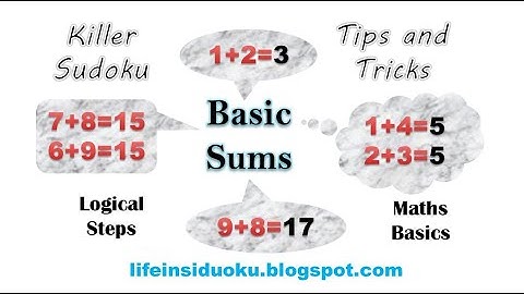 Sudoku techniques | Basic sums and combinations in maths | killer sudoku | solving tricks and tips