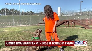 Oklahoma inmate adopts dog after training him behind bars, despite 100 year sentence