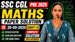 SSC CGL PRE 2025| MATHS Paper solution with best approach| By Vandana Yadav |
