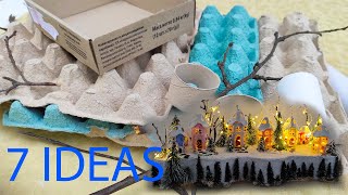 7 ideas homemeade lamp using Egg trays, Paper rolls and Paper. DIY Craft ideas