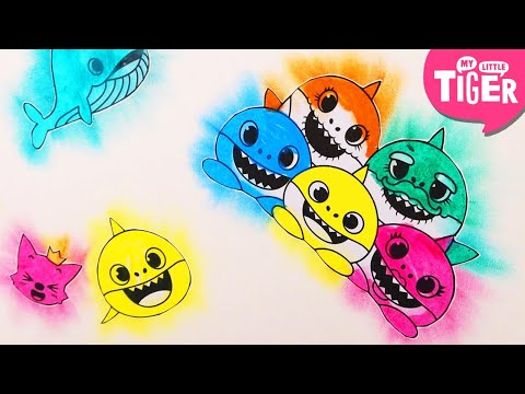 BABY SHARK! | Let’s make SHINY BABY SHARK | coloring | mylittletiger