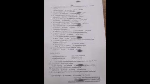 Computer Studies-B.Sc-1 Paper A (Past Papers MCQ